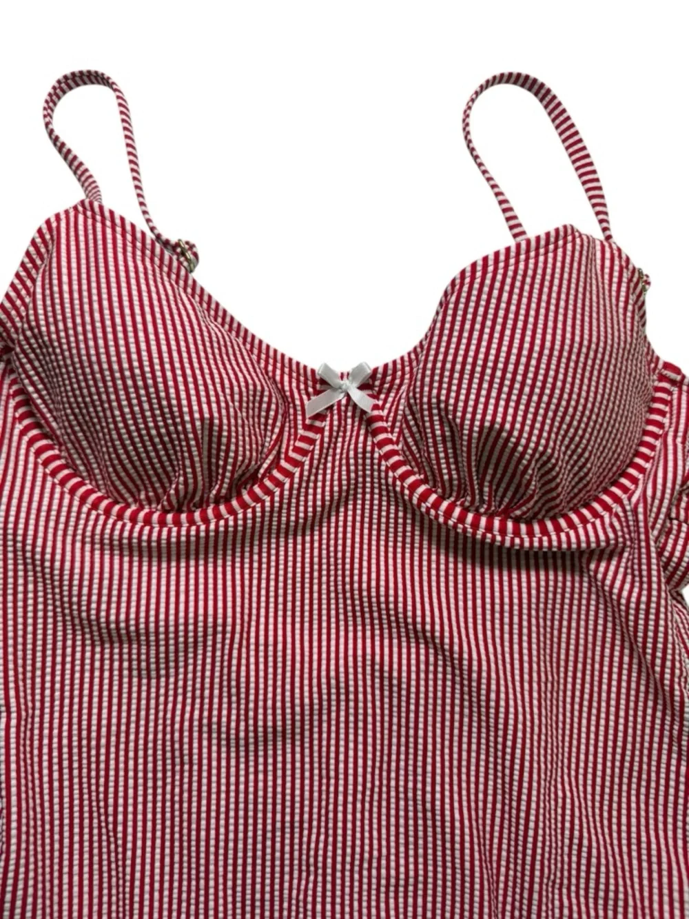 No Boundaries Red and White Striped One-Piece Swim - Picture 6 of 7